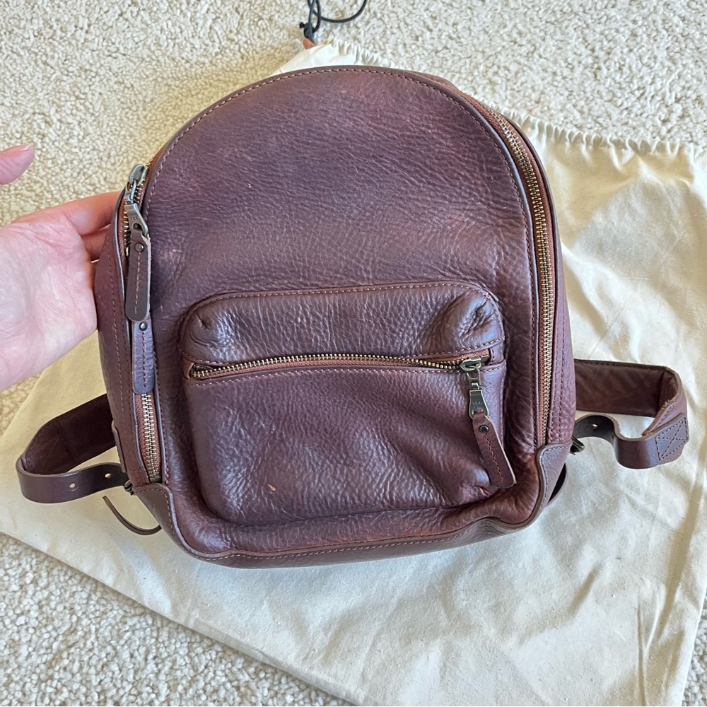 Will Leather Goods Mini Journey Backpack EUC Dark Cognac 100%‎ Genuine